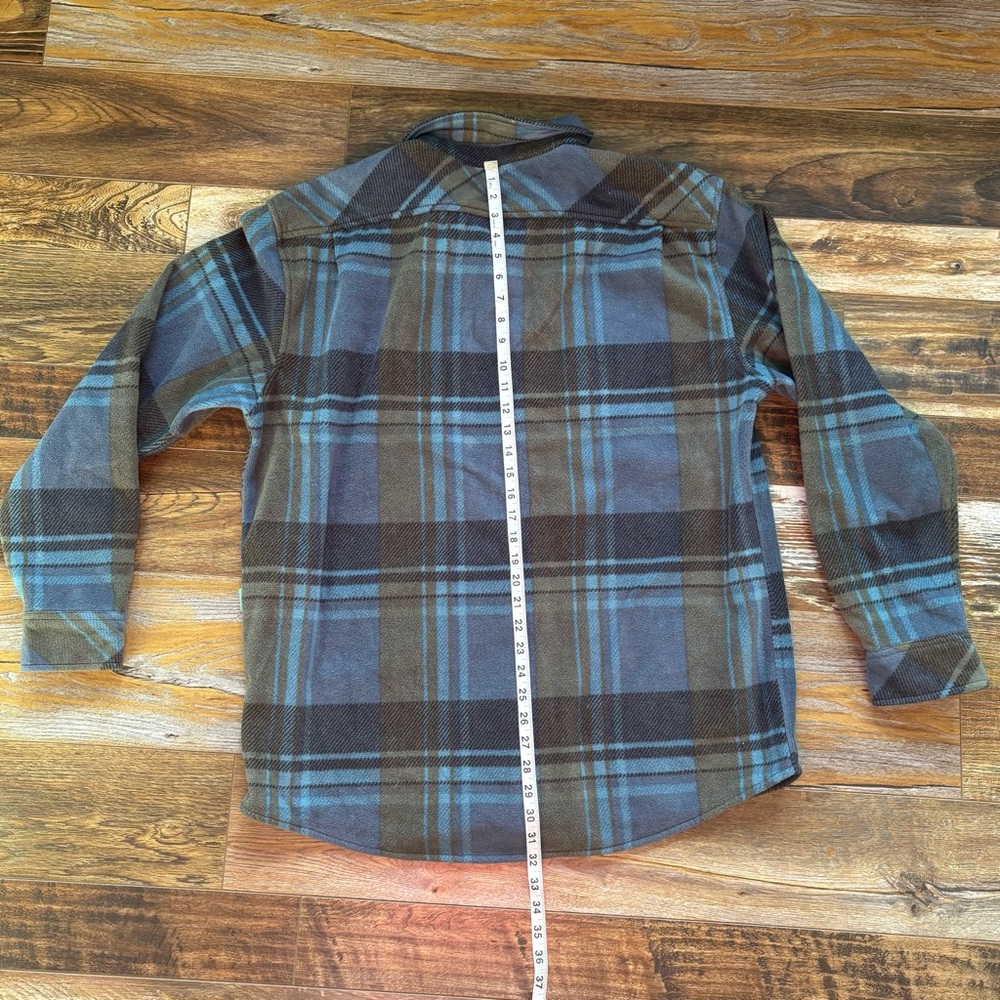 Vissla Shirt Mens XXL Blue Striped ECO ZY Polar Fleece Flannel Button Up - Picture 6 of 8